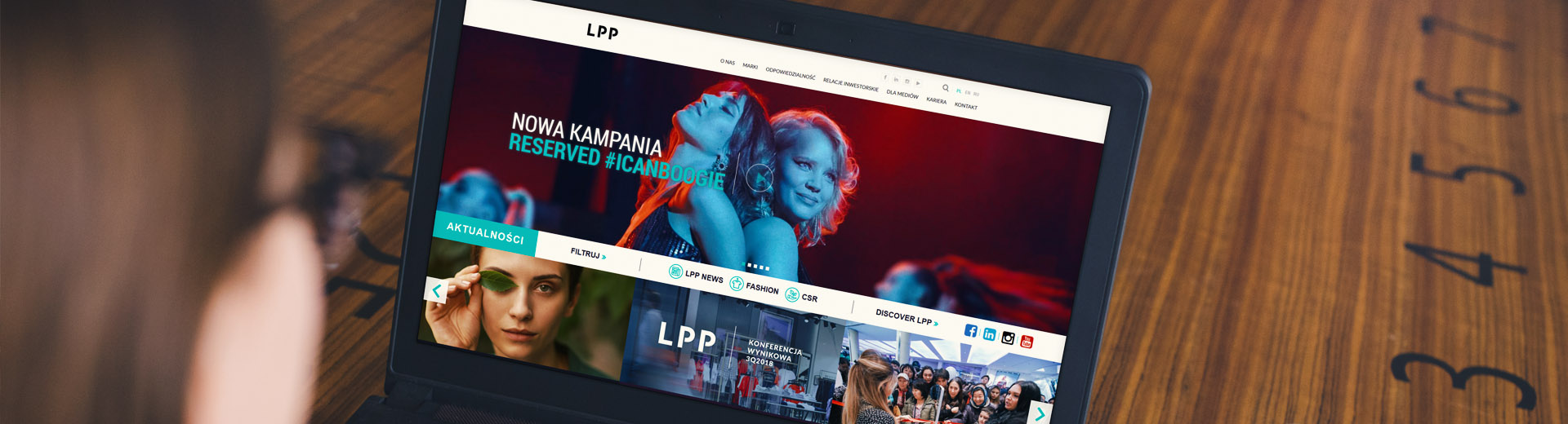 LPP SA – Dla Mediów – Strona firmowa i laptop